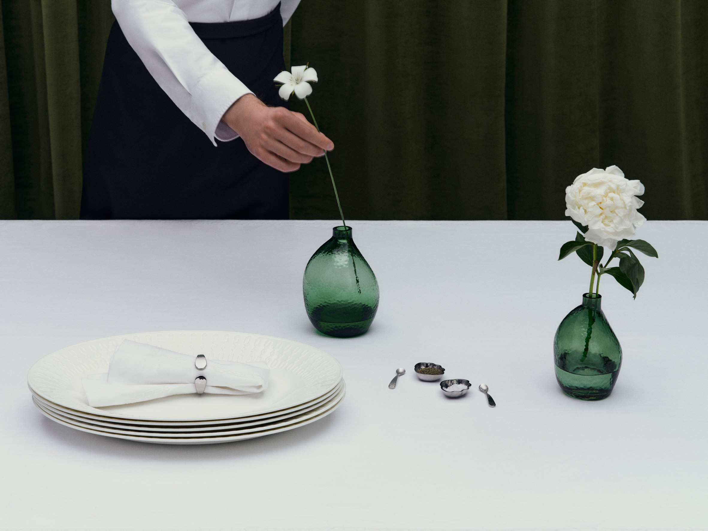 Salt cellars and plates by Victoria Beckham